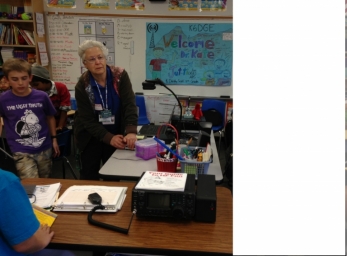 Dr. Kate demonstrates Morse Code.