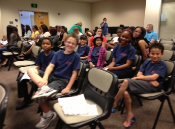 Students anxiously wait their presentation. 