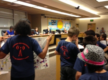 Showing our Flag 2013 to the FUSD Board of Education