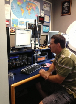 Scott, a fellow student, operating W1AW.