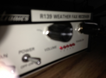 This is a blurry picutre of the tranceiver needed to receive weather satellite images into your classroom via a homemade antenna and computer. 